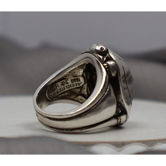Kieselstein Large Barry Cord Sterling Silver Turtle Ring 22G/Sz 7 - Picture 3 of 8